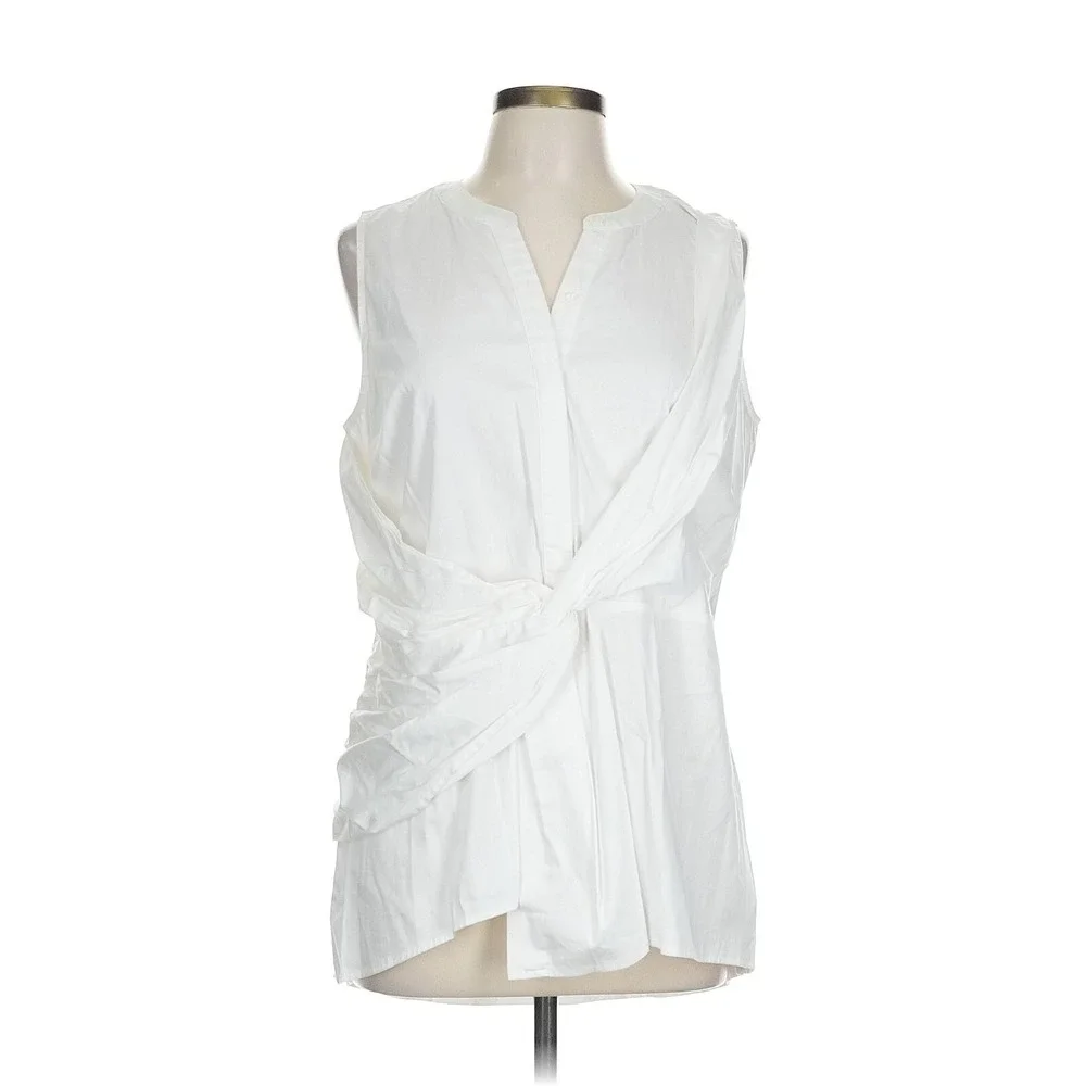 Michael Kors Sleeveless Tie Front Blouse Womens 12 NWT Chic‎ Luxe